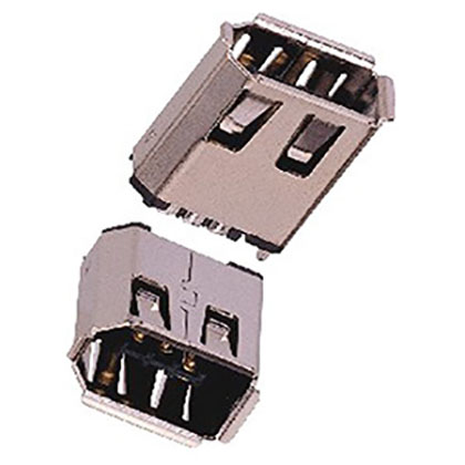 IEEE 1394 6P female   180° Wire solder type